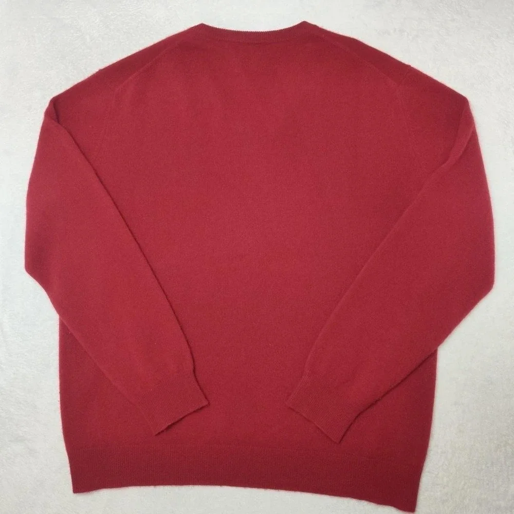 Club Room Sweater Mens‎ Large Red V-Neck 100% Cashmere Pullover Lightweight Knit